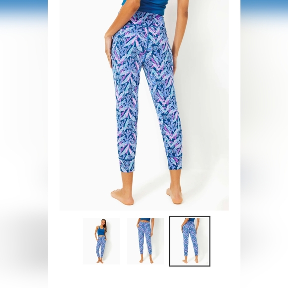 Lilly Pulitzer Leggings-High Rise Barton Blue Star Gazing NWT Medium - Picture 6 of 14